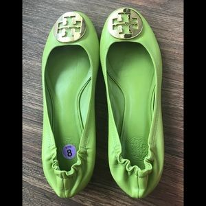 Tory Burch Reva Lime Green Flat